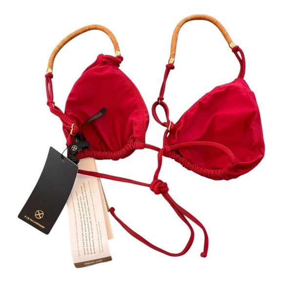 ViX Solid Elis Triangle Bikini Top in Red NWT - Picture 5 of 7